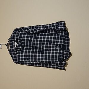 Blue and white plaid flannel